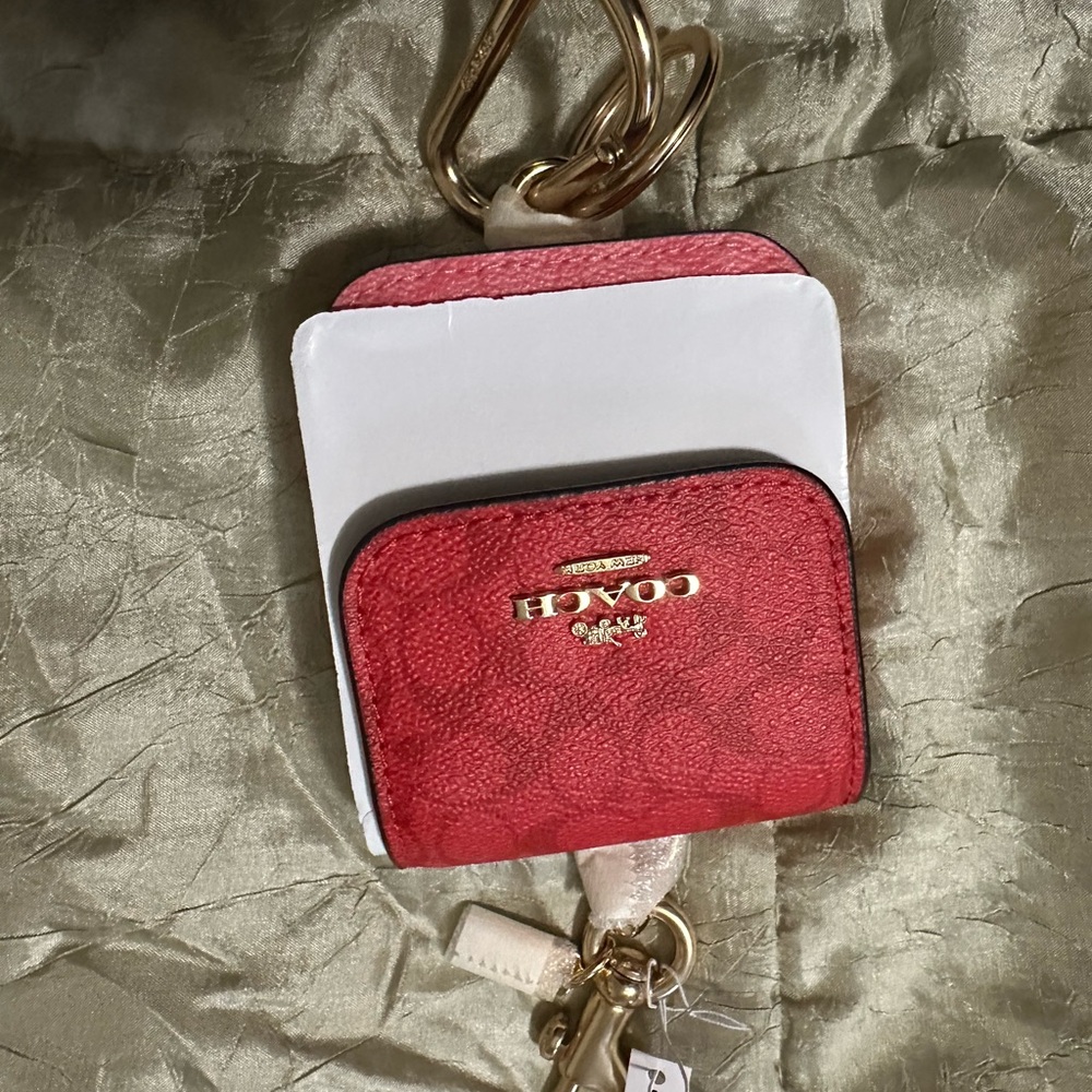 Coach Red Leather Coin Pouch - Picture 7 of 9
